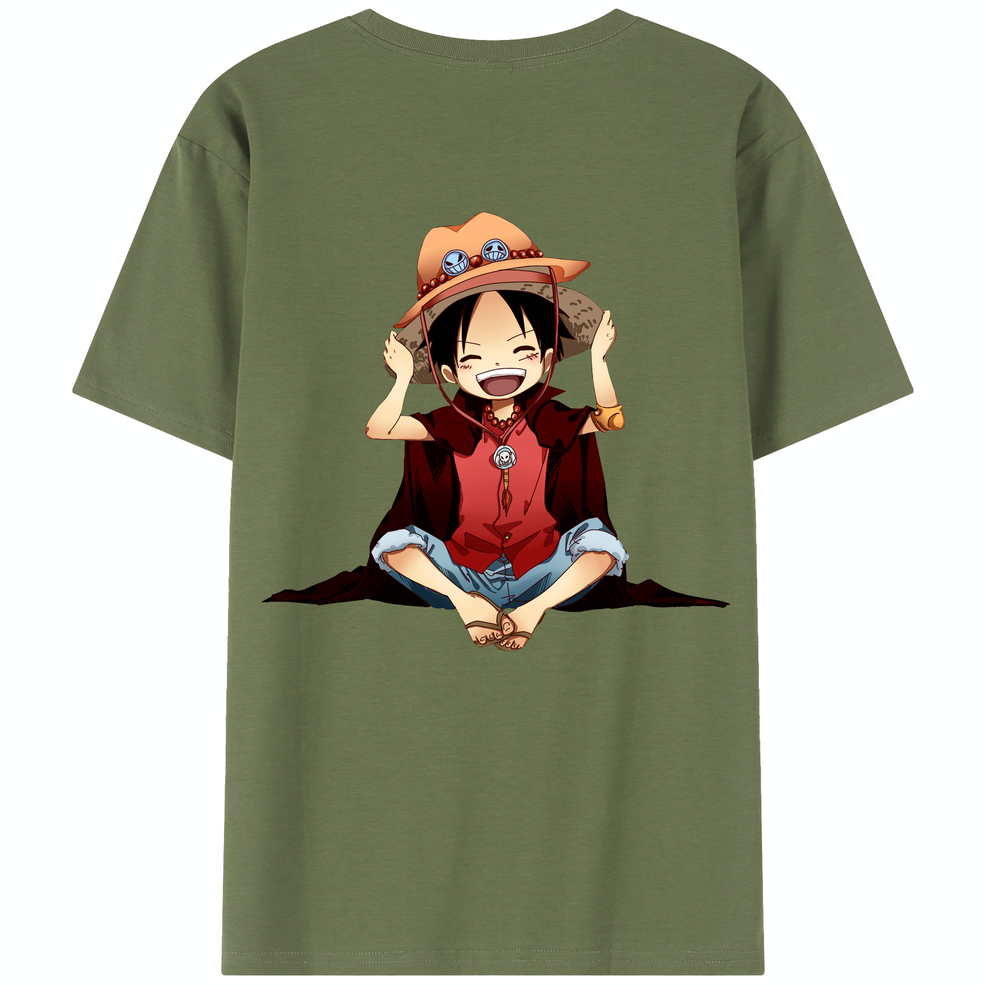 ワンピース モンキー・D・ルフィ ONE PIECE Monkey D. Luffy 綿100％半袖Tシャツ（背面プリント）